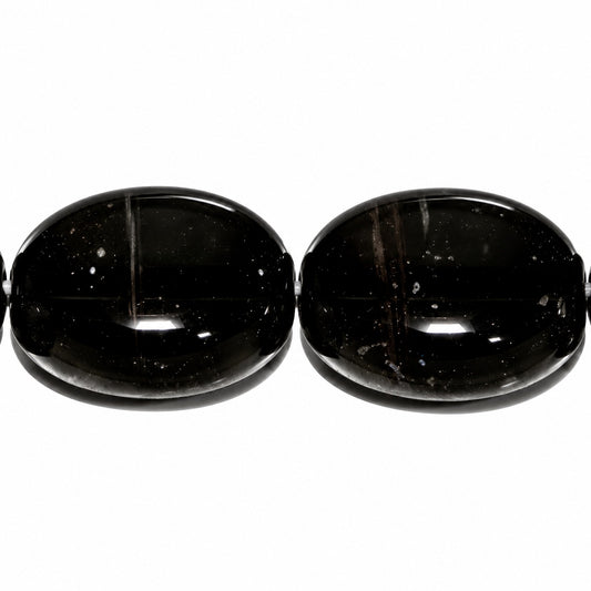 Oval Pressed Beads, Black (05002), Glass, Czech Republic