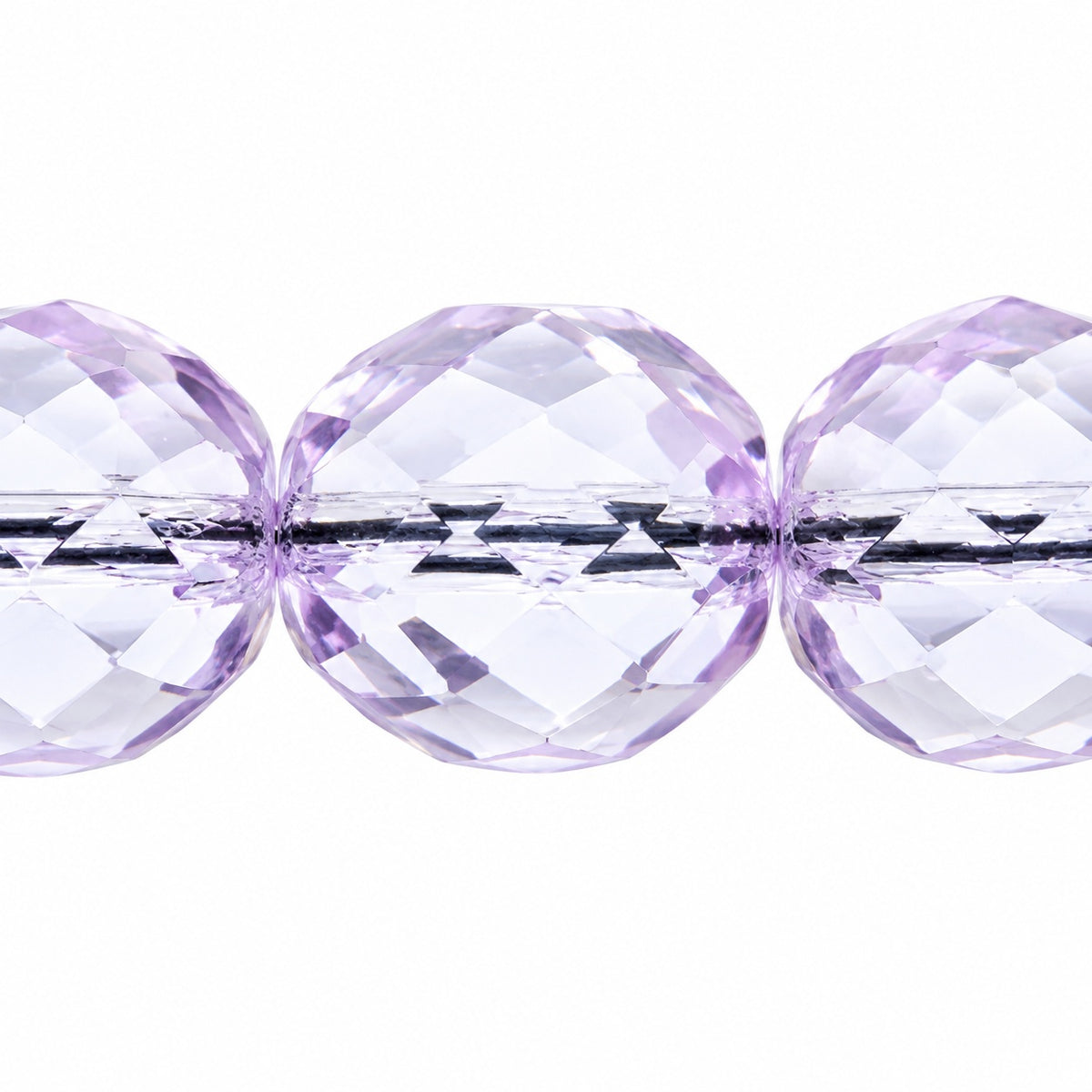 Faceted Round Fire Polished Beads, Transparent Light Amethyst (20210), Glass, Czech Republic
