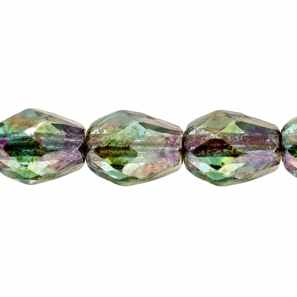 Faceted Fire Polished Beads Special Cut, Crystal Stain With Luster Blue (00030-65431), Glass, Czech Republic