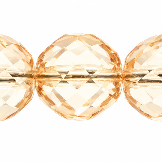 Faceted Round Fire Polished Beads, Crystal Luster Brown Full Coated (00030-14413), Glass, Czech Republic