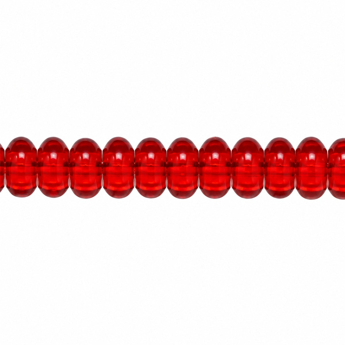 Space Disk Beads, Transparent Red (90100), Glass, Czech Republic