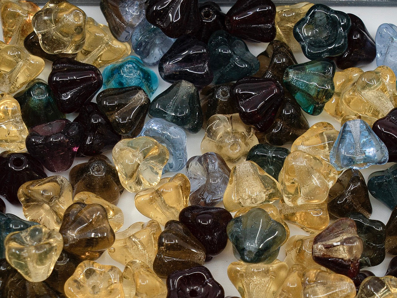 OUTLET bell flower mix 1,  mm, Glass, Czech Republic