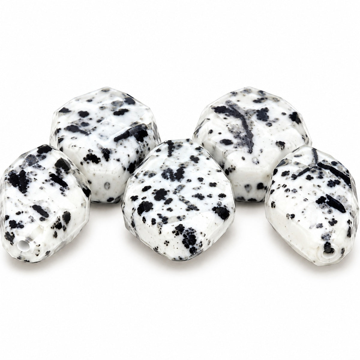 Small Leaf Pressed Beads, Chalk White 49502 (03000-49502), Glass, Czech Republic