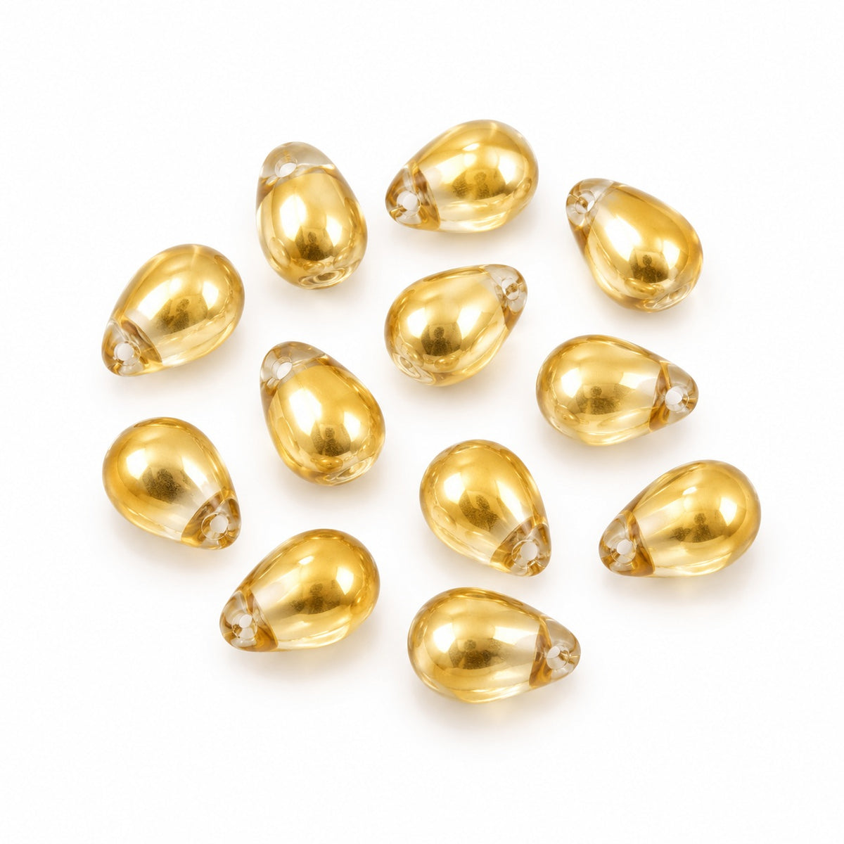 Drop Beads, Crystal Full Gold (00030-26440), Glass, Czech Republic