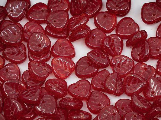 アウトレット ハートリーフビーズ、9mm、ガラス、チェコ共和国