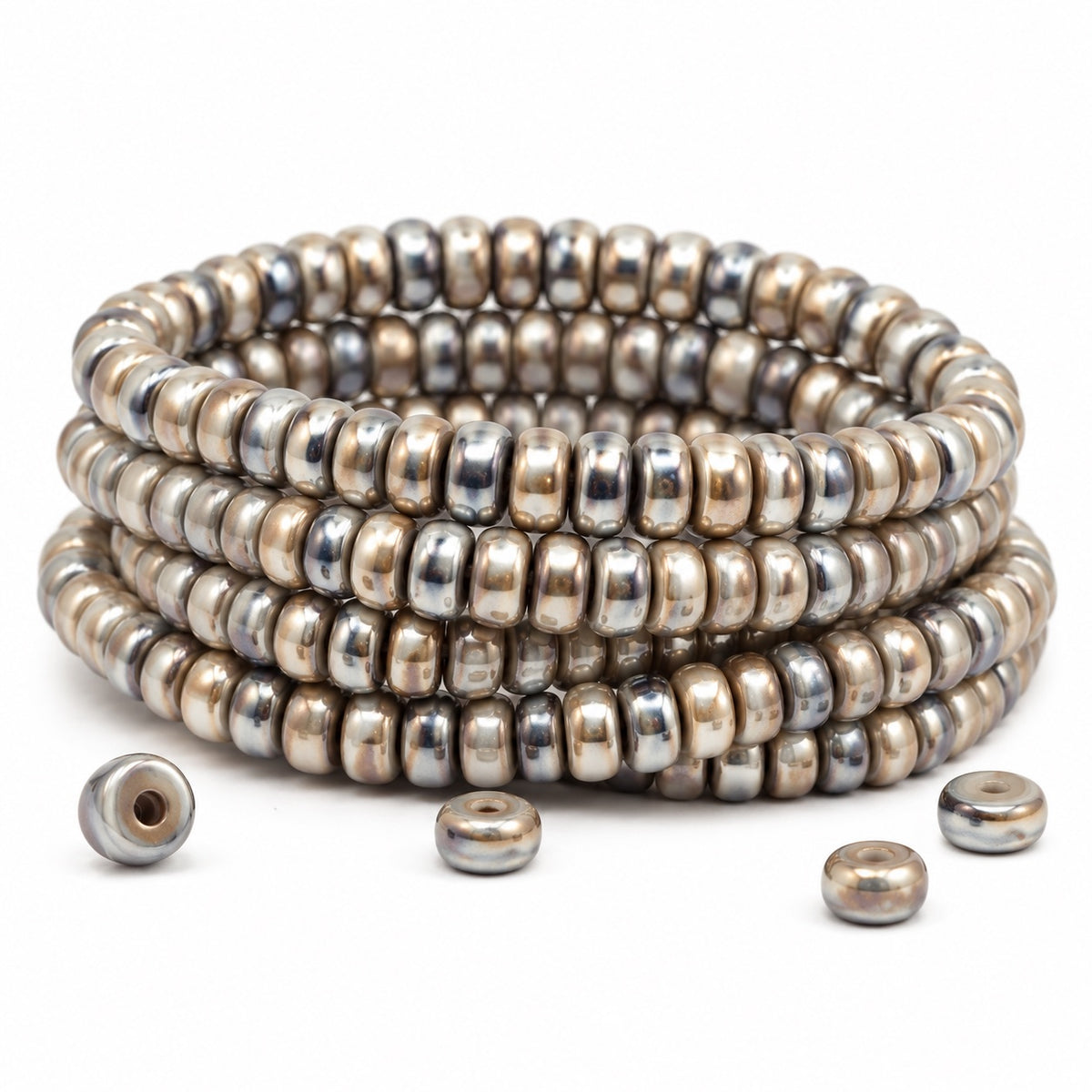 Flat Round Wheel Beads, X1518 22500 (x1518-22500), Glass, Czech Republic