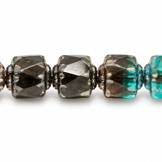 Cathedral Faceted Fire Polished Beads, T0050 Platin (t0050-13702), Glass, Czech Republic