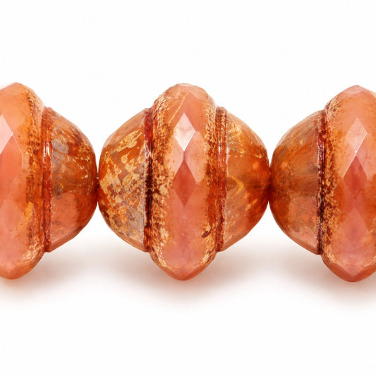 Faceted Special Cut Beads Ufo, Opal Pink Stain Strong (71010-86805), Glass, Czech Republic