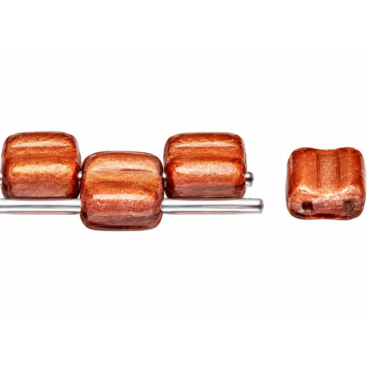 Silky 2-Hole Square Beads, Crystal Matte Rose Gold Capri (00030-84110-27101), Glass, Czech Republic