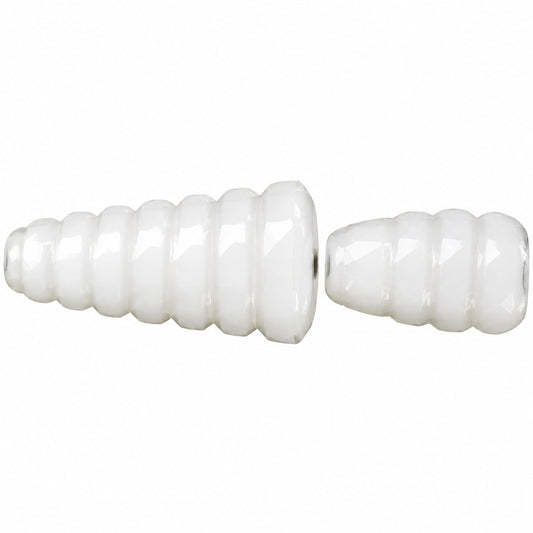 Cone Beads - Hole Through The Whole Bead, Chalk White (3000), Glass, Czech Republic