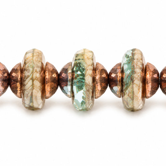 Faceted Special Cut Beads Ufo, X3187 Bronze (x3187-14415), Glass, Czech Republic