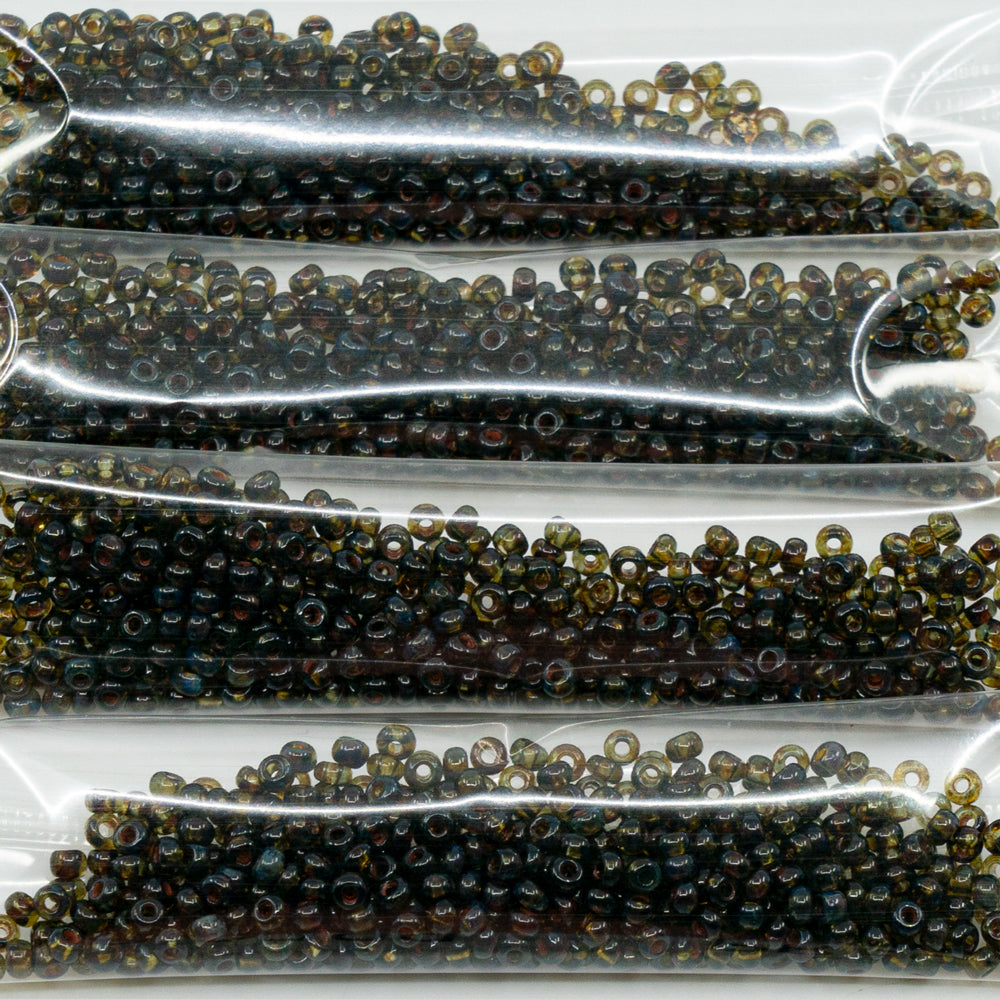 OUTLET 10 grams Preciosa Ornela Seed Beads, Round Hole, Loose, 8/0, Gray Travertin (40010-86800), Glass, Czech Republic