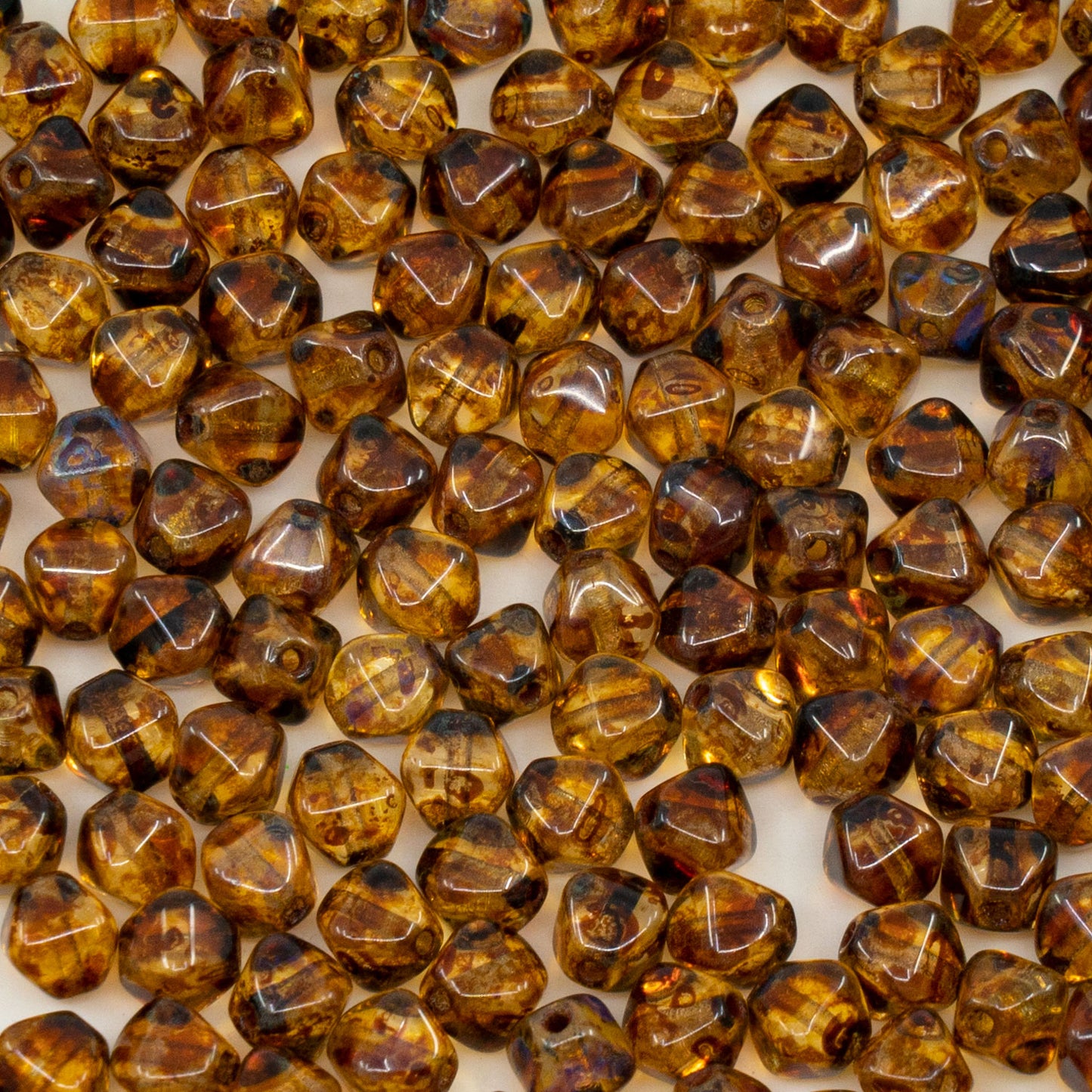OUTLET 250g Bicone Beads, 6 x 6 mm, Crystal Travertin (00030-86800), Glass, Czech Republic