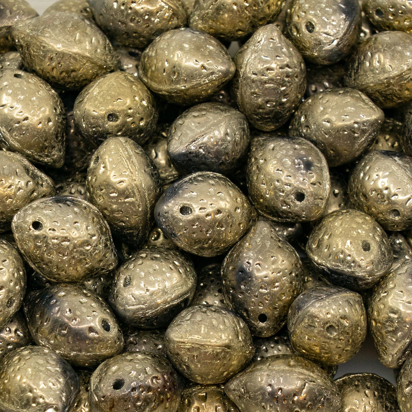 奥特莱斯 10克柠檬珠，10 x 14毫米，水晶哑光金（00030-84100-26443），玻璃，捷克共和国