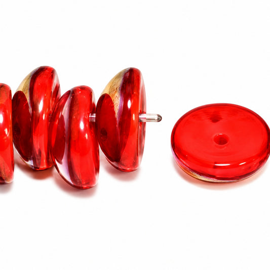 Piggy Beads, Red Sliperit (93180-29501), Glass, Czech Republic