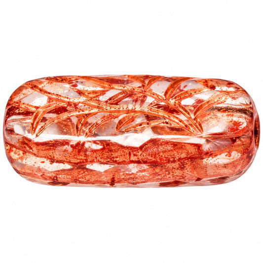 Oval With Ornament Beads, Crystal Copper Lined (00030-54307), Glass, Czech Republic