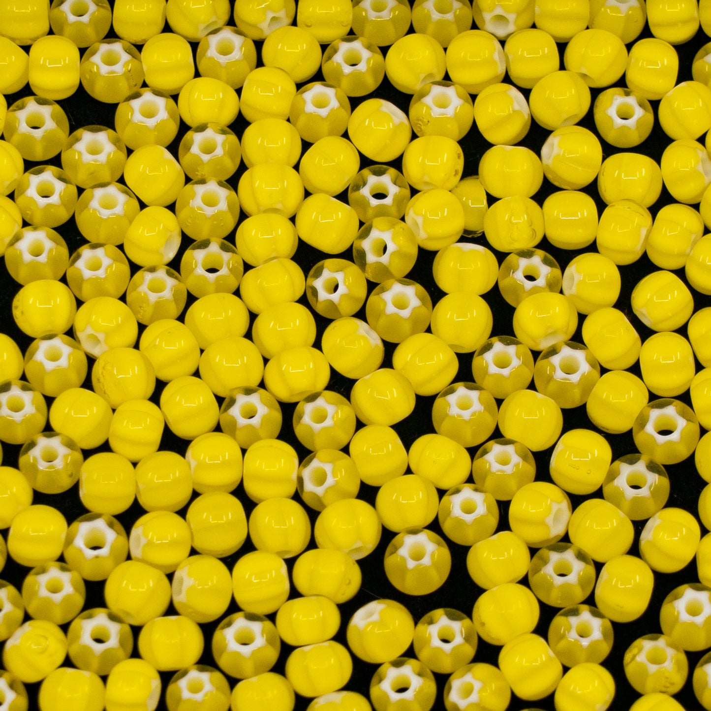 OUTLET 10 grams Cornelian Star Preciosa Ornela Seed Beads, 5/0, Yellow Star (83701), Glass, Czech Republic
