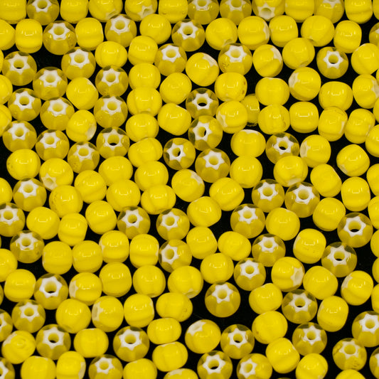 OUTLET 10 grams Cornelian Star Preciosa Ornela Seed Beads, 5/0, Yellow Star (83701), Glass, Czech Republic