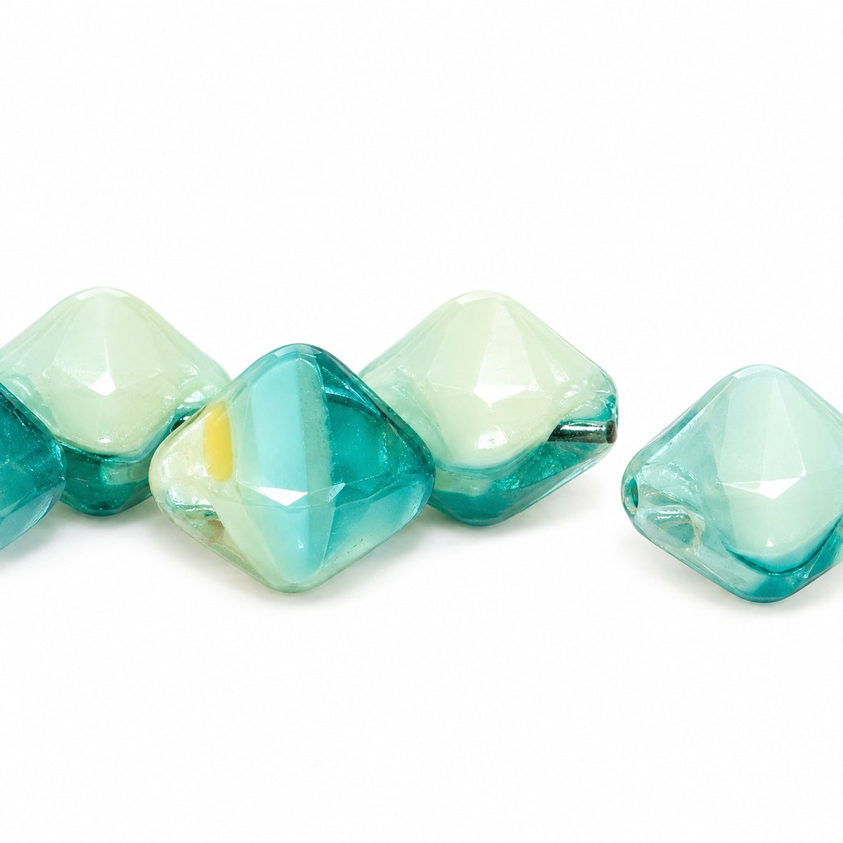 Silky 2-Hole Square Beads, X1804 (x1804), Glass, Czech Republic