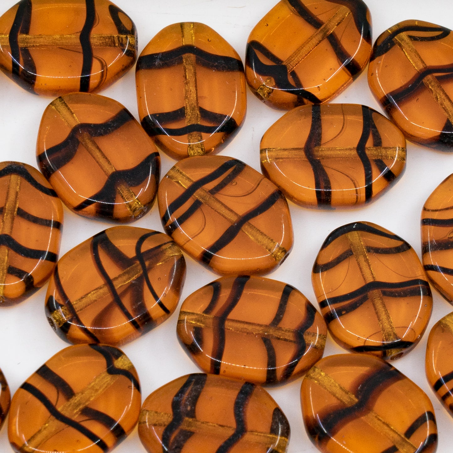 OUTLET 250g/50g Pressed Beads, 16 x 12 mm, Tiger Mixed Colors (TIGER-MIX), Glass, Czech Republic