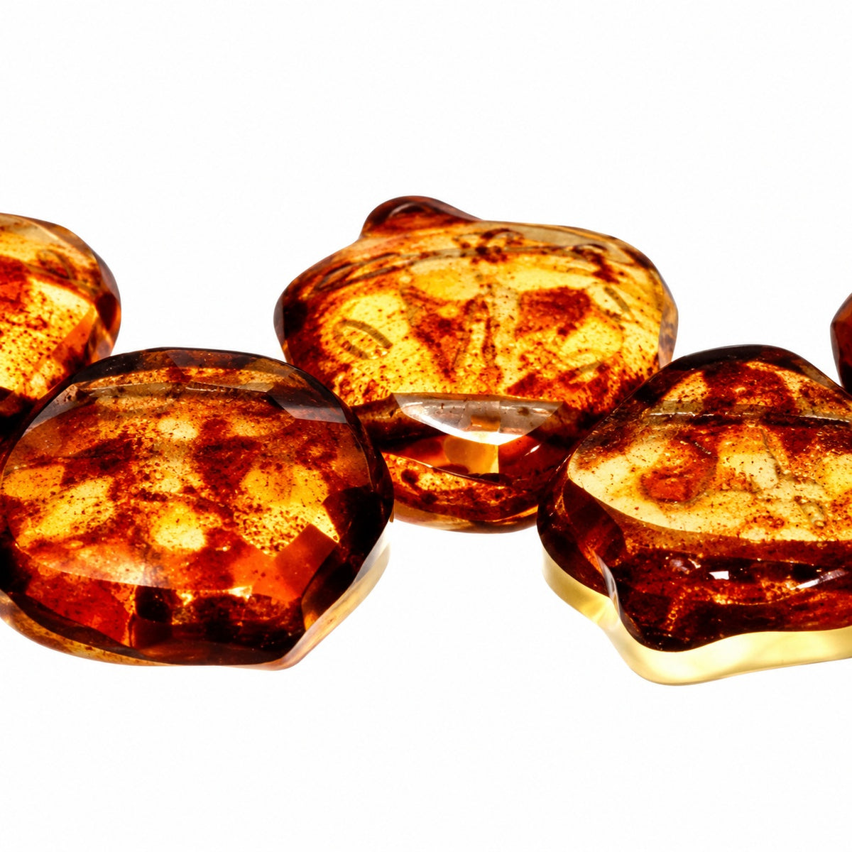 Peony Petal Beads, Transparent Pink Travertin (70110-86800), Glass, Czech Republic