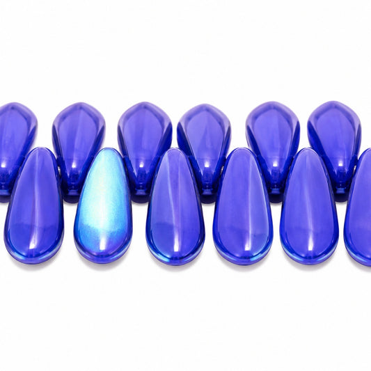 Dagger Beads, Rich Blue Ab (33060-28701), Glass, Czech Republic