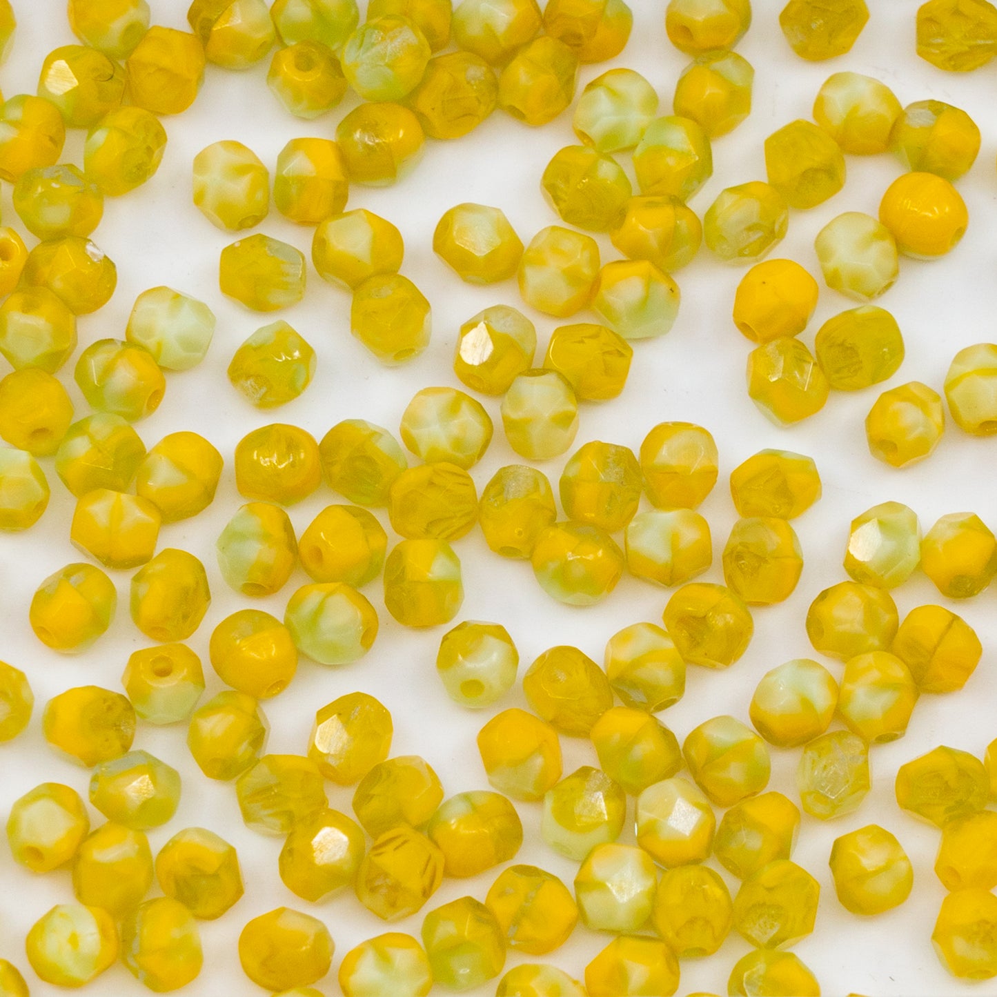OUTLET 250g/50g Faceted Round Fire Polished Beads, 4 x 4 mm, Mixed Colors 15 (mix-15), Glass, Czech Republic