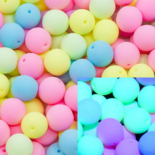 OUTLET 250g/50g Round Druck Beads, 8 x 8 mm, Pastel Mixed Colors (pastel-mix), Glass, Czech Republic