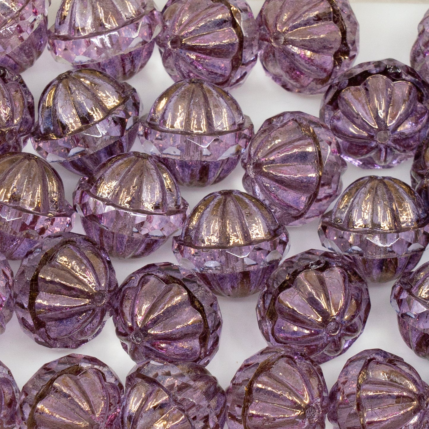 アウトレット 10グラム ファセットスペシャルカットビーズ、12 x 14 mm、クリスタルブロンズ（00030-14415）、ガラス、日本製