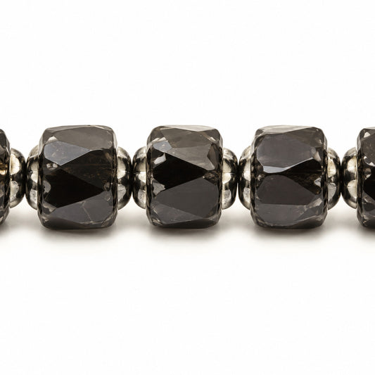 Cathedral Faceted Fire Polished Beads Special Cut, Black Copper Lined (23980-54324), Glass, Czech Republic