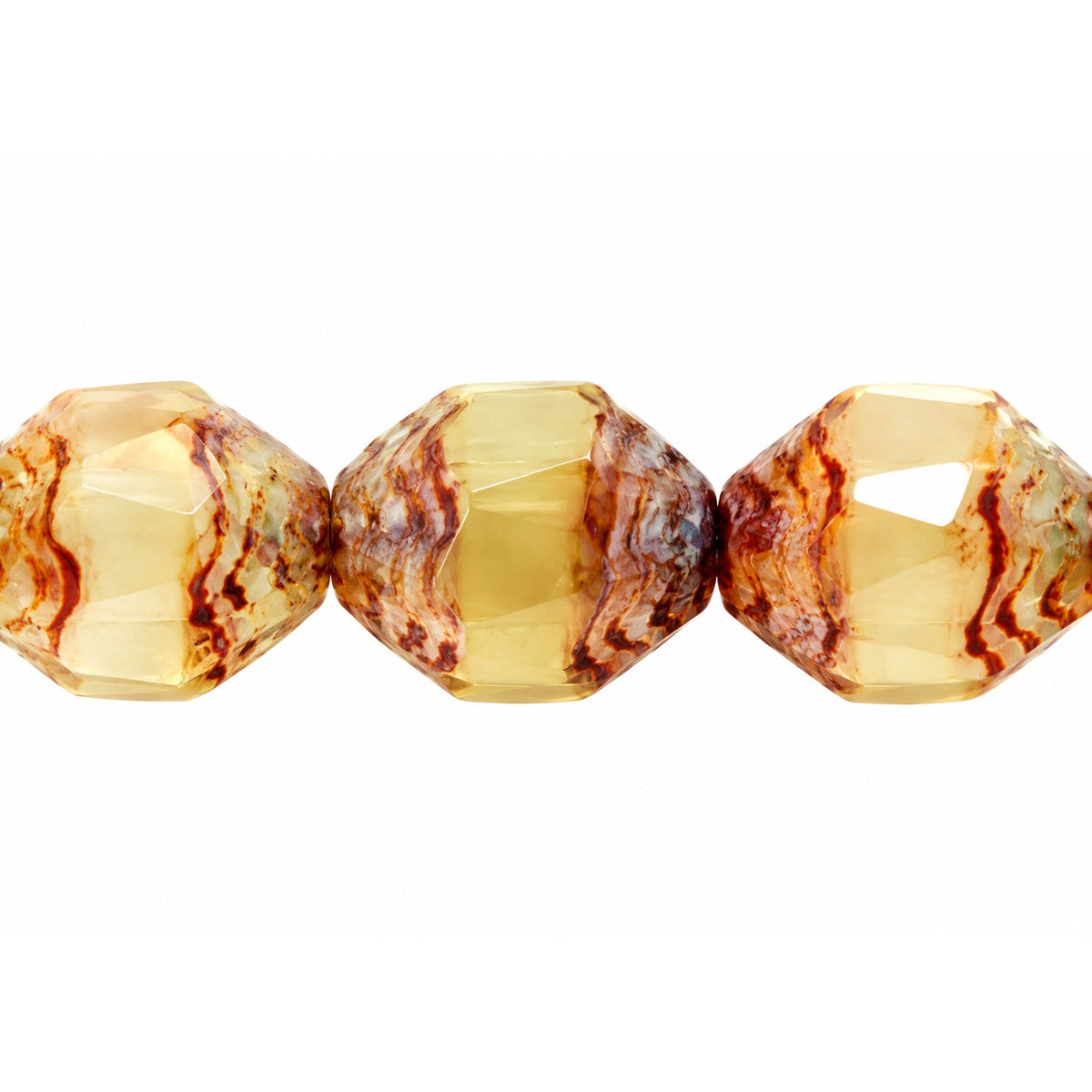 特殊切割火彩抛光珠，T1020染色强（t1020-86805），玻璃，捷克共和国