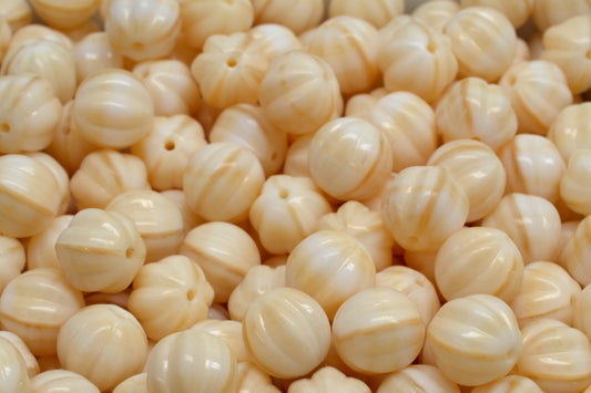Melon Beads, Beige (07104), Glass, Czech Republic