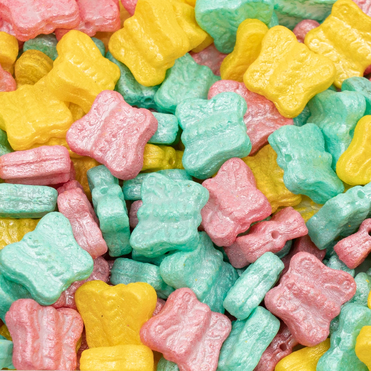 OUTLET 250g/50g Pressed Beads Butterflies, 12 x 12 mm, Pastel Mixed Colors 1 (pastel-mix-01), Glass, Czech Republic