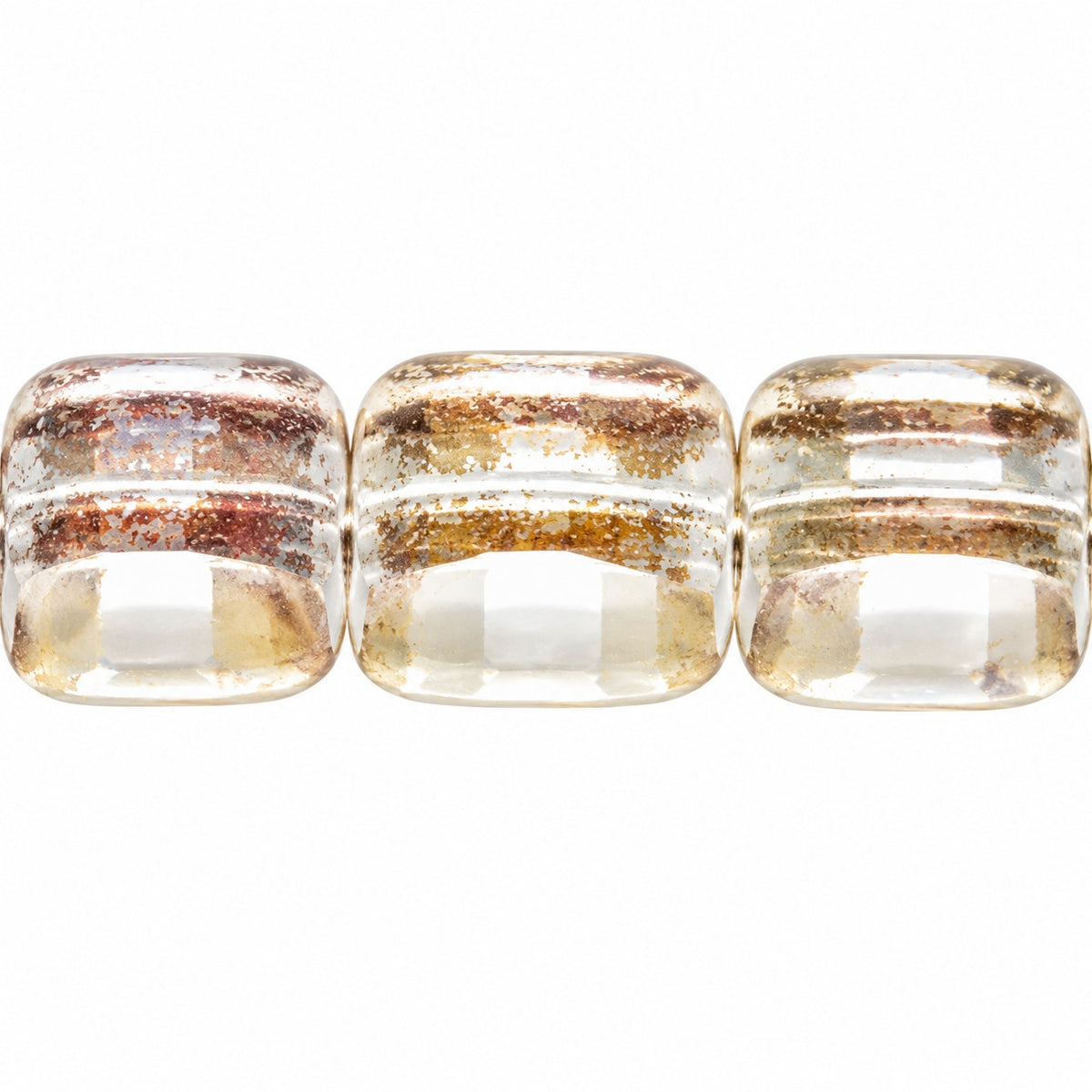Sqaure Faceted Fire Polished Beads Special Cut, Crystal Rainbow Iris (00030-21405), Glass, Czech Republic