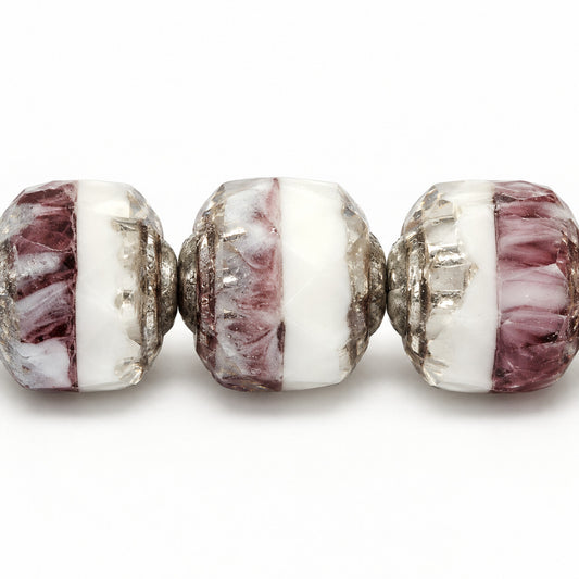 Cathedral Faceted Fire Polished Beads, X3070 Platin (x3070-13702), Glass, Czech Republic