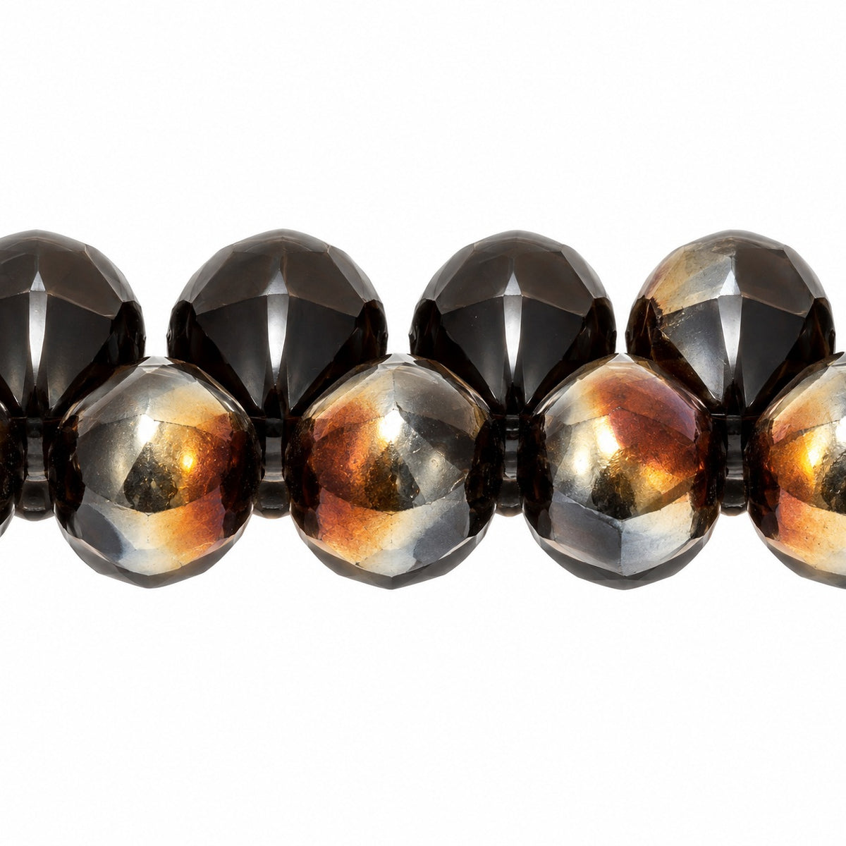 Drop Beads, Black Crystal Bronze Capri (23980-22601), Glass, Czech Republic