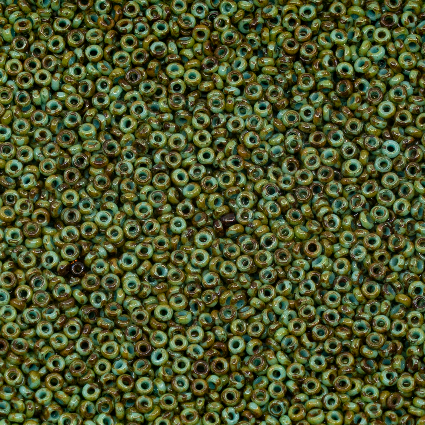 OUTLET 10g/50g TOHO Beads Demi Round, 11/0, Turquoise Travertin (55-t), Glass, Czech Republic