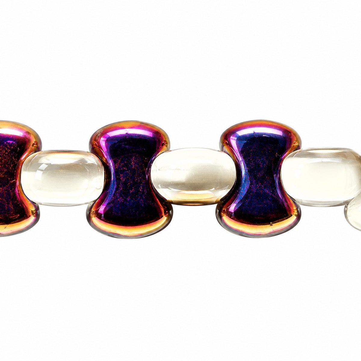 Shaped Pressed Beads, Chalk White Sliperit (03000-29501), Glass, Czech Republic