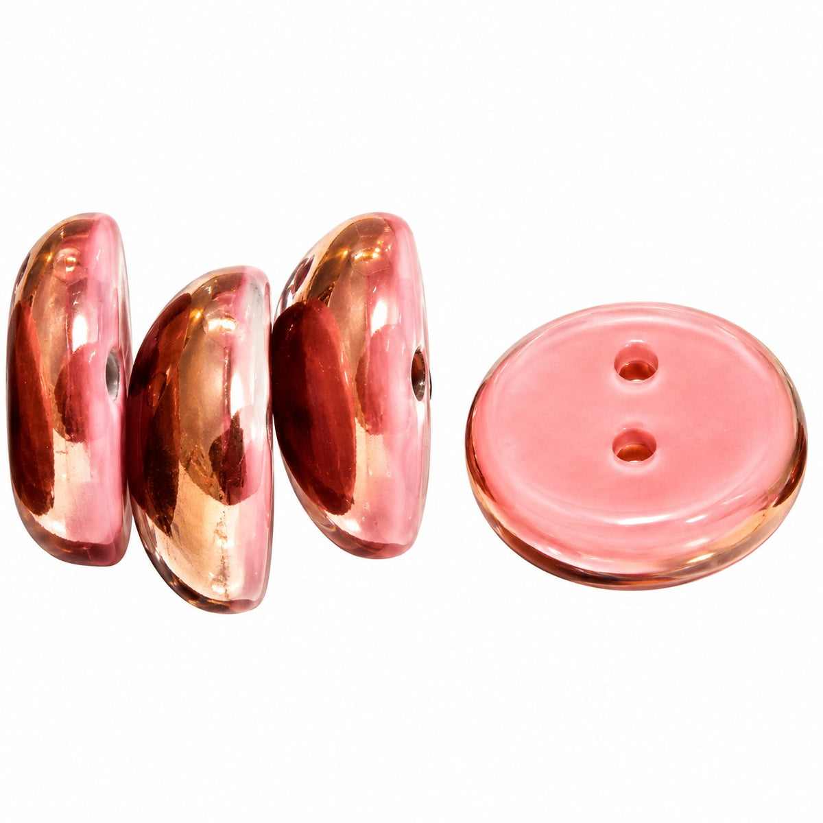 Piggy Beads, Opaque Pink Crystal Bronze Capri (73020-22601), Glass, Czech Republic