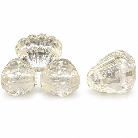 Flower Beads, Crystal (00030), Glass, Czech Republic