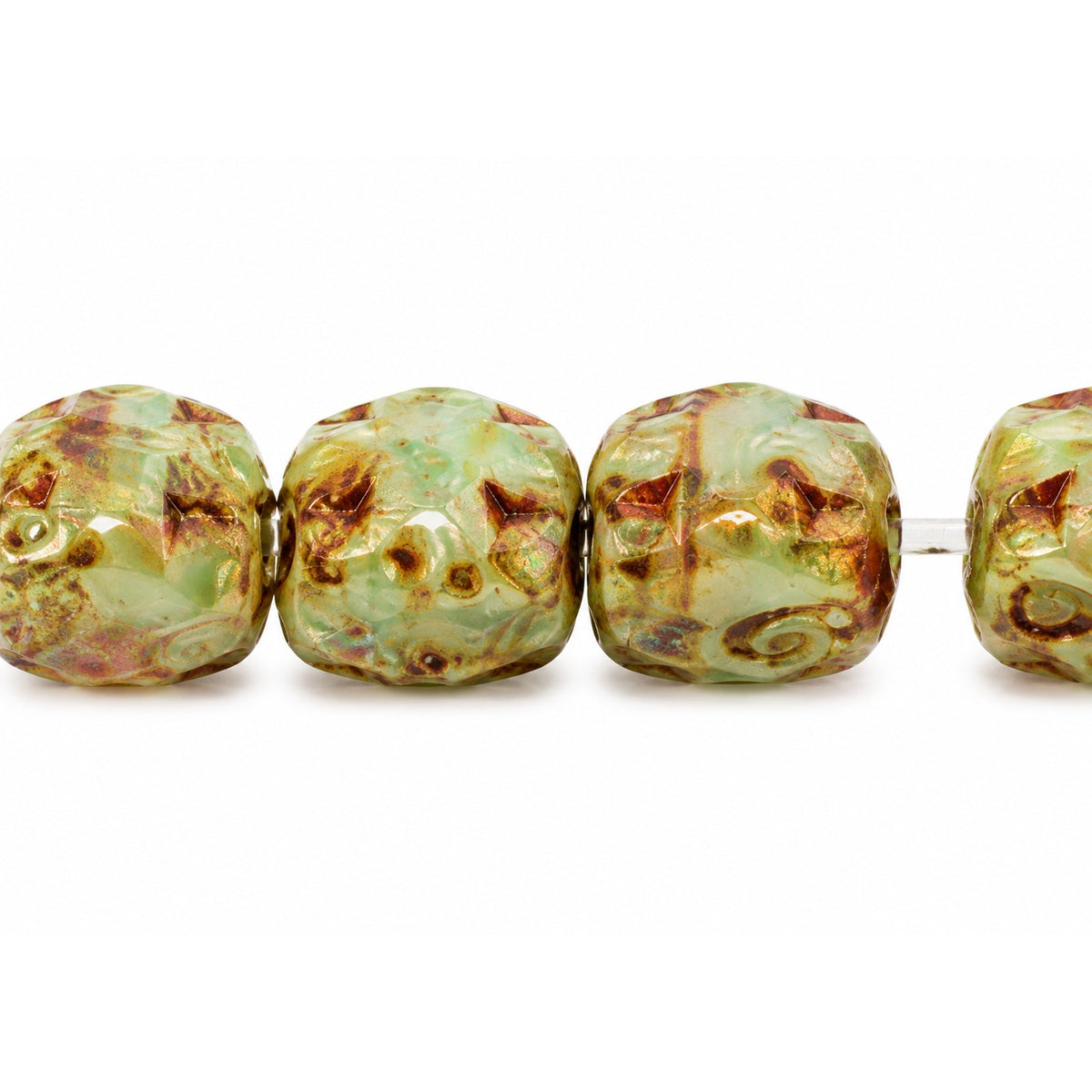 2-Hole Square Cross Beads, 66017 Stain Strong (66017-86805), Glass, Czech Republic