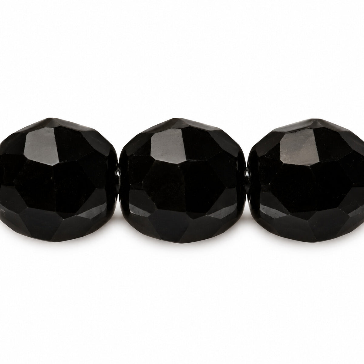 Faceted Special Cut Beads, Black (23980), Glass, Czech Republic