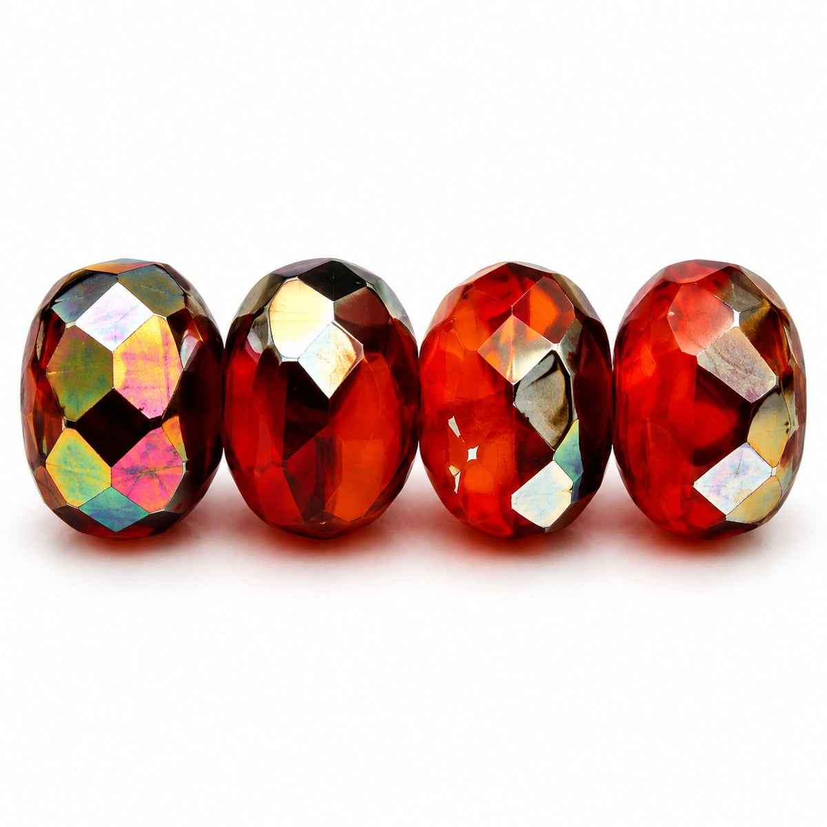 Special Cut Faceted Fire Polished Beads, Gc013 Crystal Vitrail Medium Coating (gc013-28101), Glass, Czech Republic