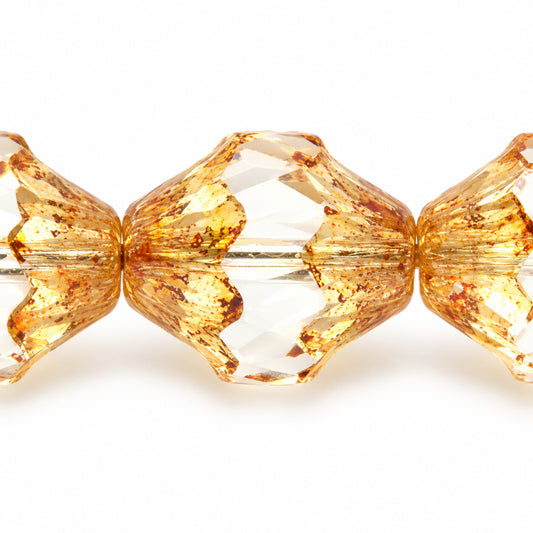 Faceted Special Cut Beads Lanterns, Crystal Picasso (00030-43400), Glass, Czech Republic