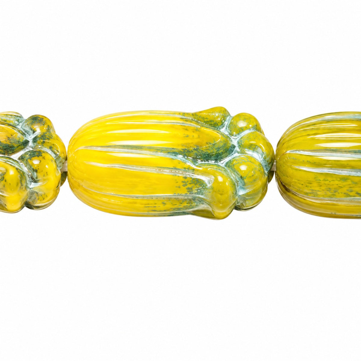 Tulip Flower Beads, X3179 Blue Lined (x3179-54323), Glass, Czech Republic