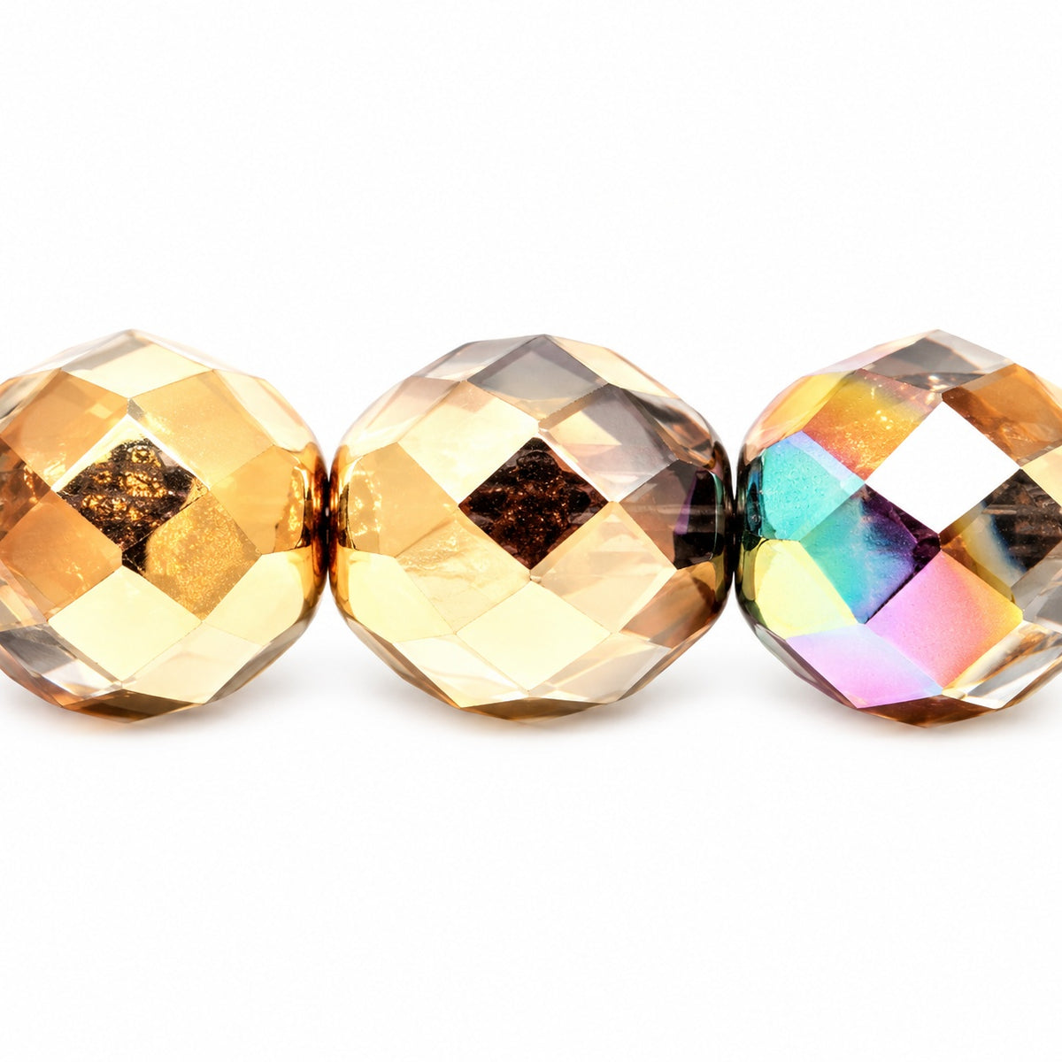 Faceted Round Fire Polished Beads, Crystal 98556 (00030-98556), Glass, Czech Republic