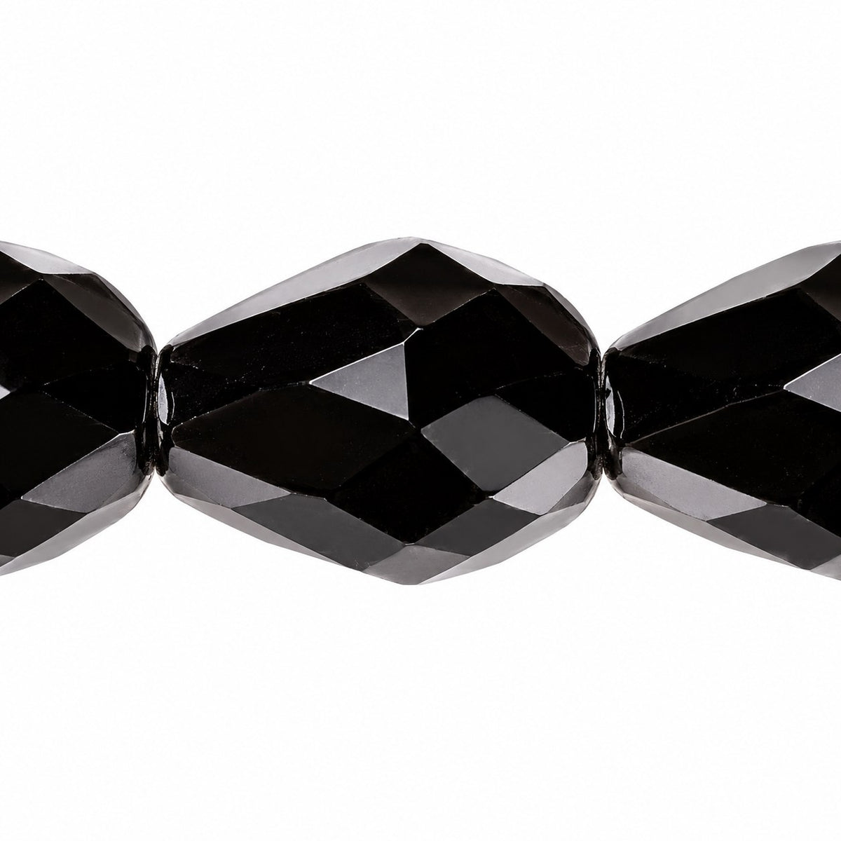Faceted Fire Polished Beads Special Cut, Black (23980), Glass, Czech Republic