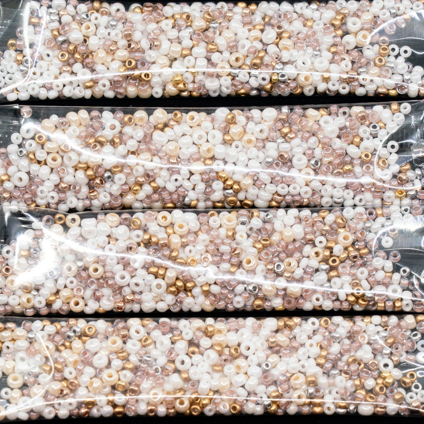 OUTLET 10 grams Preciosa Ornela Seed Beads, Round Hole, Loose, size mix, Nk Pastel Mixed Colors (nk-pastel-mix), Glass, Czech Republic