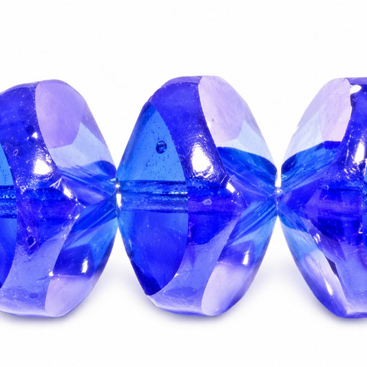 Faceted Special Cut Beads Rivoli, Transparent Blue (30060), Glass, Czech Republic