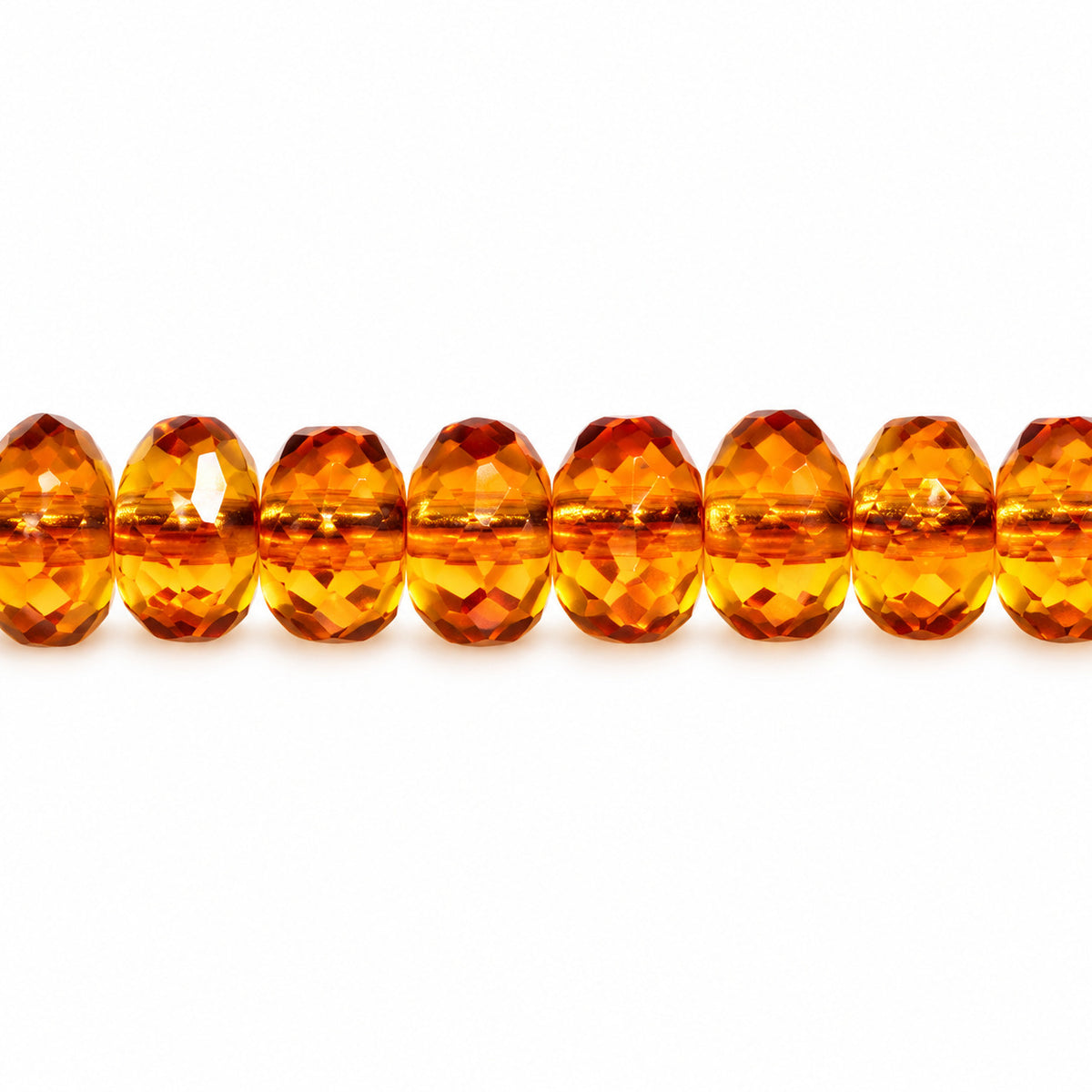 Special Cut Faceted Fire Polished Beads, Transparent Orange (10080), Glass, Czech Republic